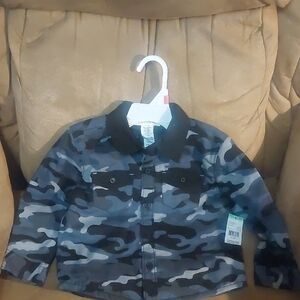 🌷🏖🍂Toughskins Blue and Black Camouflage Jean Jacket